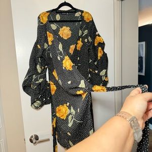 Floral Print Wrap Dress Boohoo